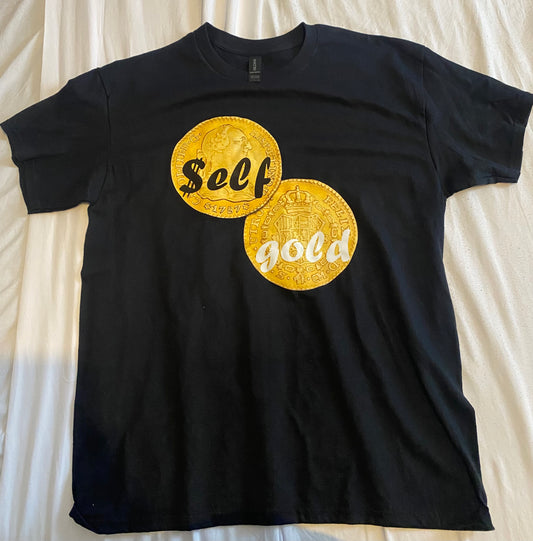 Self Gold All Black Tee